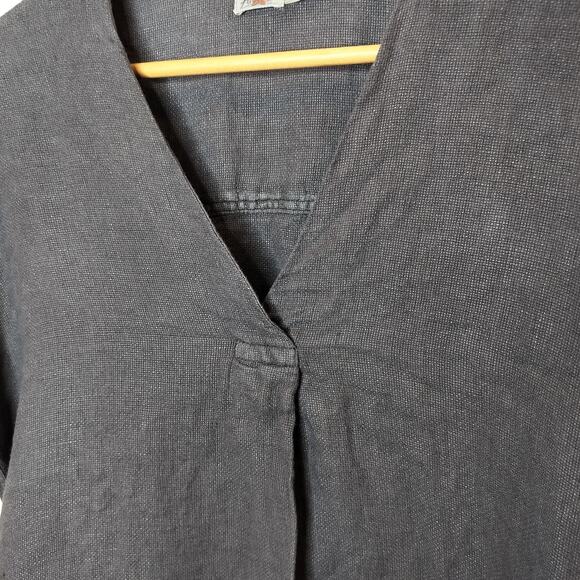 Faherty Sanibel Linen Dress V-Neck Short Sleeve Pockets - Picture 6 of 11